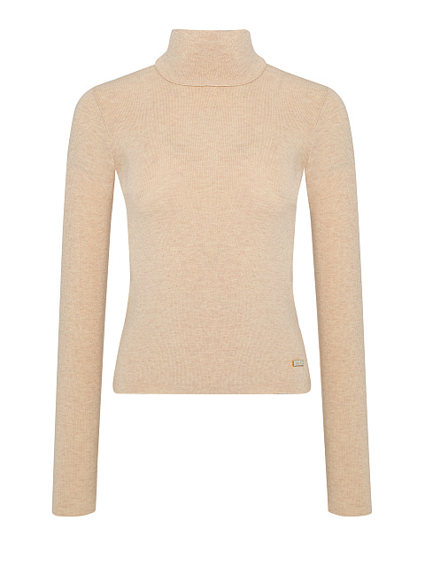 Beige Cashmere & Silk Turtleneck, 1