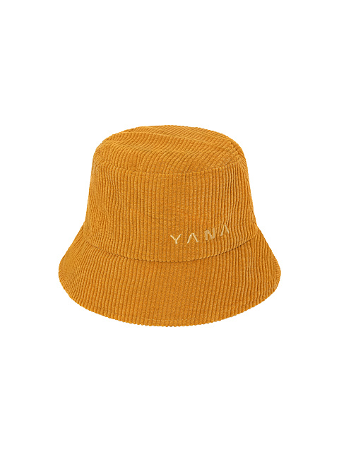 Caramel corduroy bucket hat with tonal Yana embroidery, 1 Caramel corduroy bucket hat with tonal Yana embroidery, 1