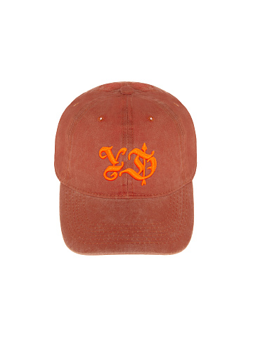 Orange Neon YD Embroidered Vintage Denim Cap, 2