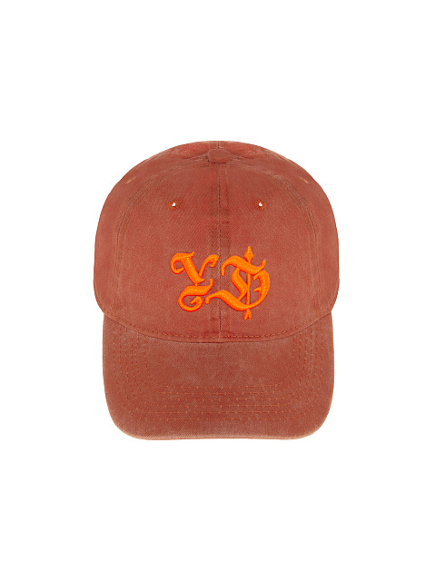Orange Neon YD Embroidered Vintage Denim Cap, 2
