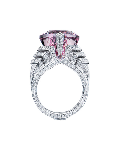 White Gold, Heart Cut Morganite & Diamonds Ring, 3
