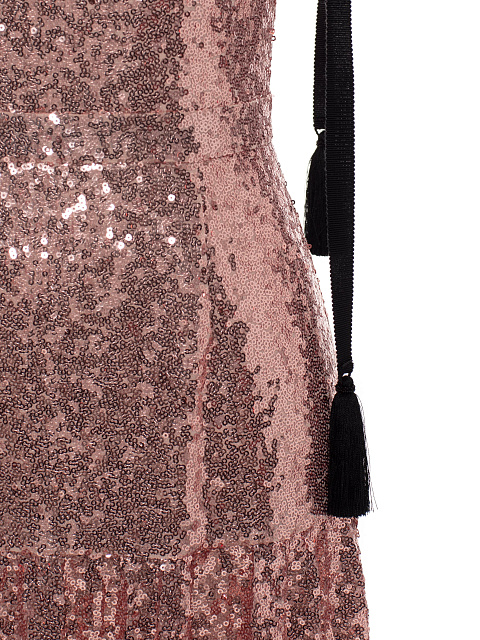 Sundress with golden pink sequins and three-tier skirt, 3