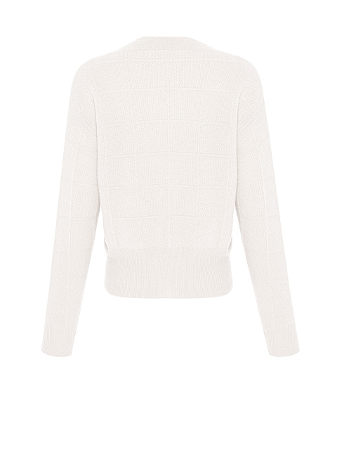 White Cashmere V-neck Sweater, 2