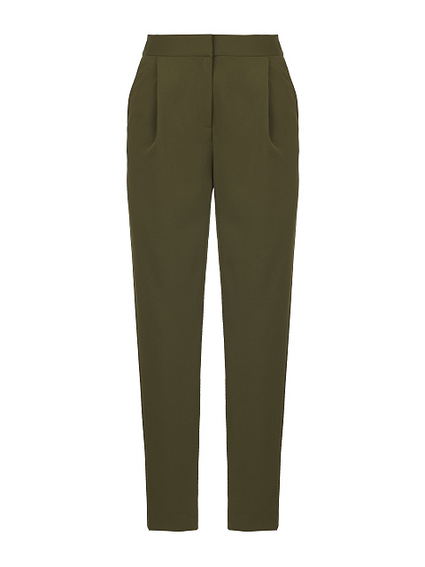 Khaki Green Double-Breasted Peplum Pantsuit, 3