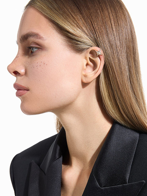 Star-shaped pink gold ear cuff with diamonds, 2