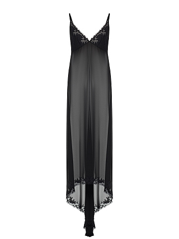 Black chiffon slip dress, 1