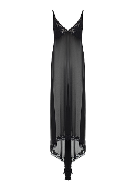 Black chiffon slip dress, 1