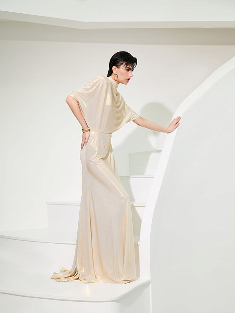 Maxi dress with draping, 3