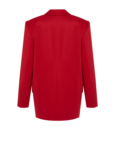 Red Double Breasted Wool Jacket, 2