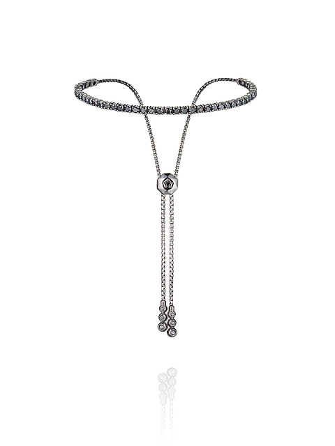 Black Gold & Black Diamonds Lariat Bracelet, 1