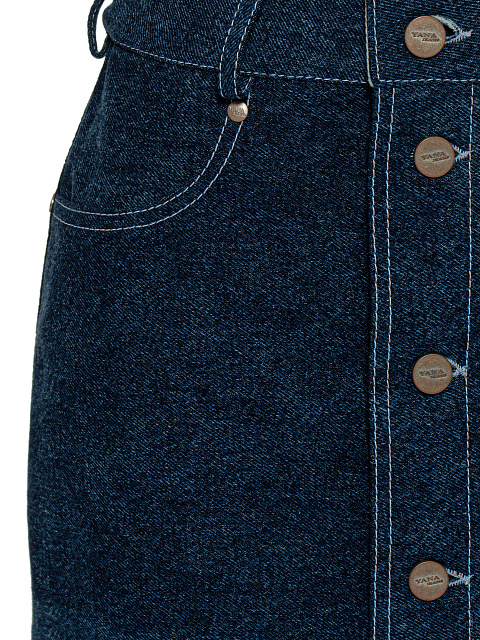 Blue Denim Midi Skirt, 3