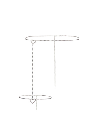 Silver Rhinestone Leg Chain, 2