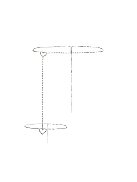 Silver Rhinestone Leg Chain, 2