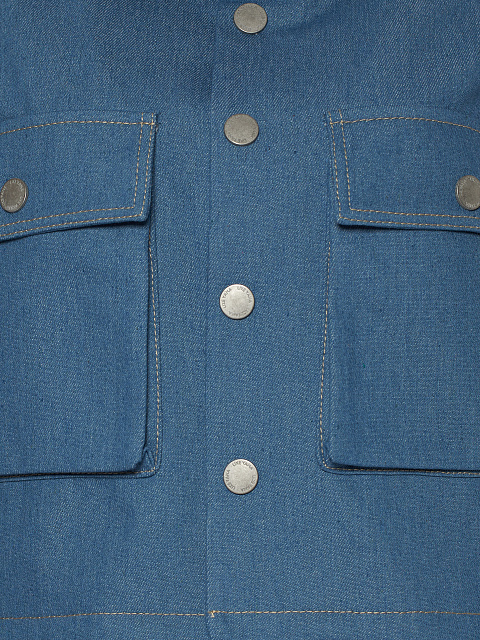 Blue Denim Jacket & Midi Skirt Set, 4