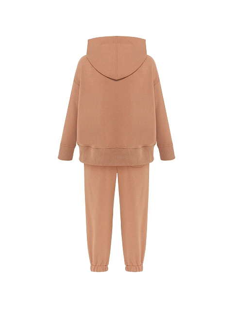 Kid's Brown Embroidered Jersey Tracksuit, 2 Kid's Brown Embroidered Jersey Tracksuit, 2