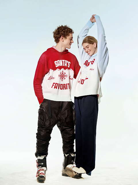 Red & White Santa's Favorite Hooded Sweater, 7