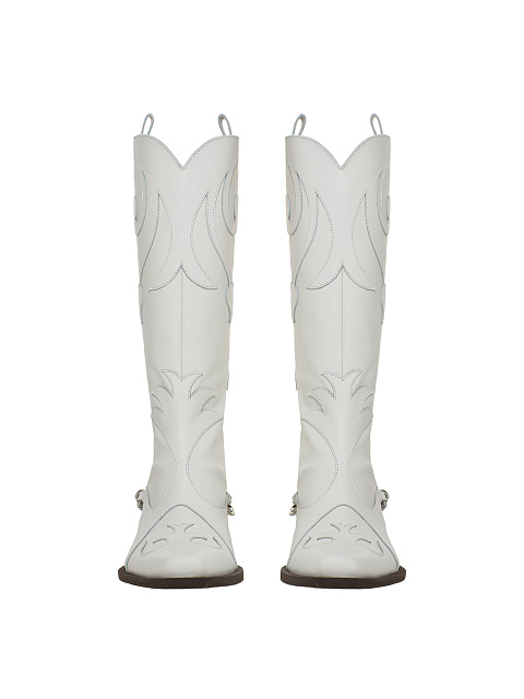 White Leather Cossacks With Chain, 2