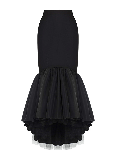 Black maxi taffeta skirt, 1