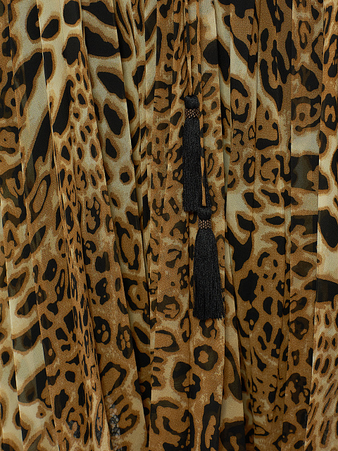 Leopard Lace Trim Pleated Mini Dress, 3