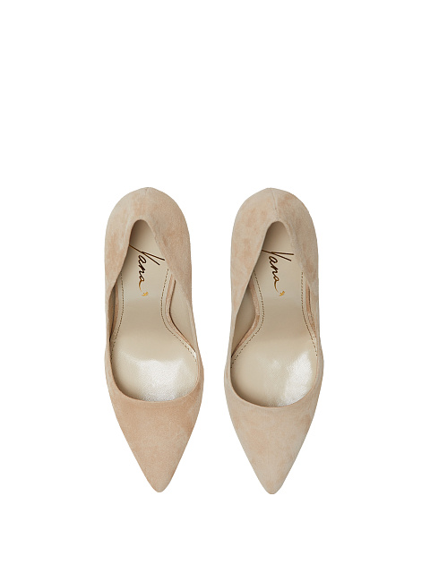 Beige Suede Pumps, 4
