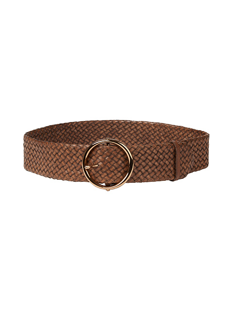 Brown Braided Leather Wide Belt, 1 Brown Braided Leather Wide Belt, 1