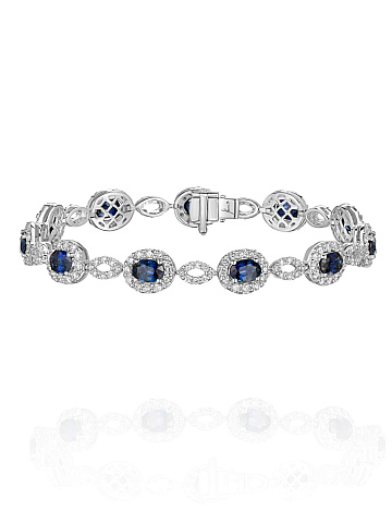 White gold bracelet with sapphires and diamonds, 1