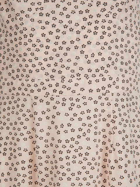 Peach Pink Flower Printed Rayon Sundress, 3