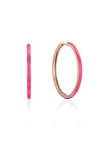 Rose gold hoops with Tutti Frutti colored enamel, 1