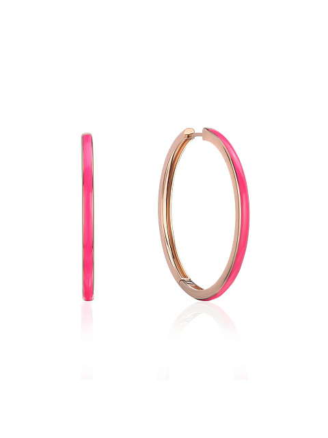 Rose gold hoops with Tutti Frutti colored enamel, 1