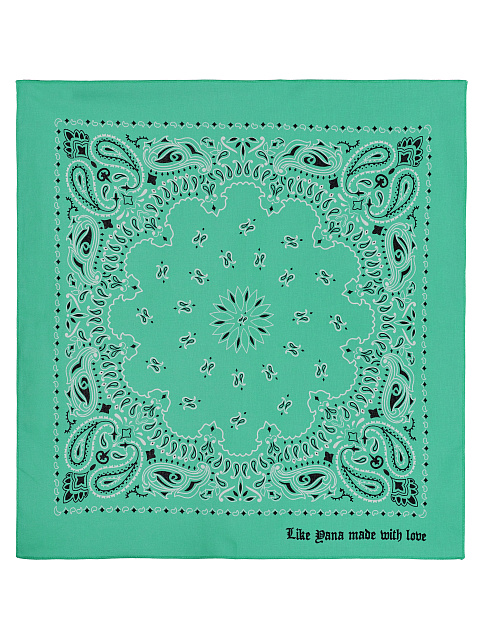 Mint Green Cotton Paisley Printed Bandana, 1 Mint Green Cotton Paisley Printed Bandana, 1