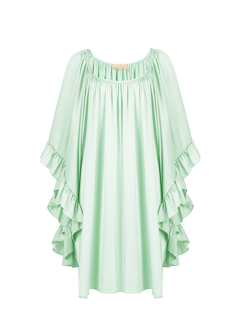 Mint Rayon Ruffled Mini Dress, 1 Mint Rayon Ruffled Mini Dress, 1