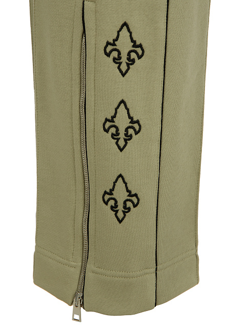 Olive Green Embroidered Jersey Suit, 5
