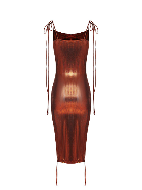 Metallic Red Jersey Transformer Dress, 5