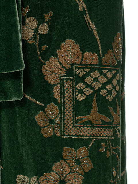 Green Embroidered Velvet Robe, 4