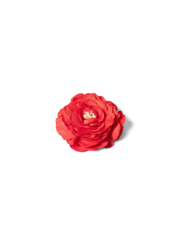 Red flower brooch, 2
