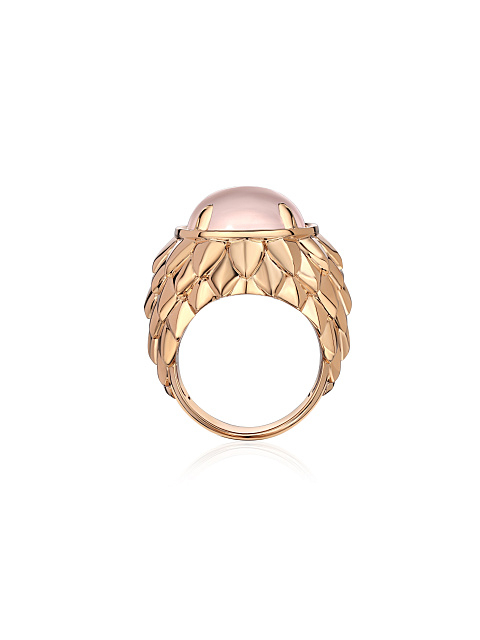 Rose gold ring with rose quartz, 7