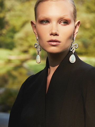 White Gold, Opal & Diamonds Earrings, 2