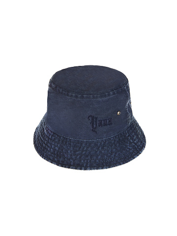 Navy Blue Embroidered Cotton Bucket Hat, 1