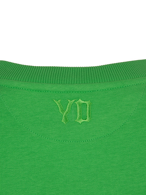 Green Jersey Set With Cropped Sweatshirt, 5