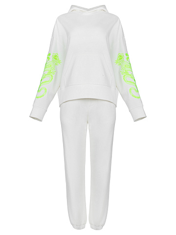 White Dragon Embroidered Jersey Suit, 1