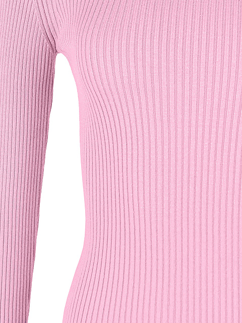 Pink ribbed knit turtleneck, 3 Pink ribbed knit turtleneck, 3