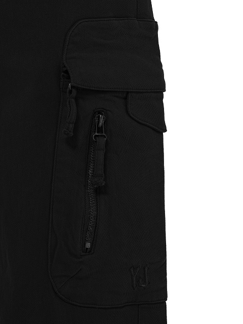 Black Cotton Cargo Pants, 4