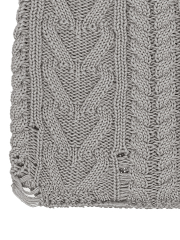 Light Grey Distressed Cotton Beanie, 2