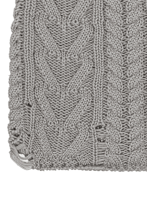 Light Grey Distressed Cotton Beanie, 2