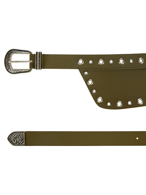 Khaki Leather Belt, 2 Khaki Leather Belt, 2