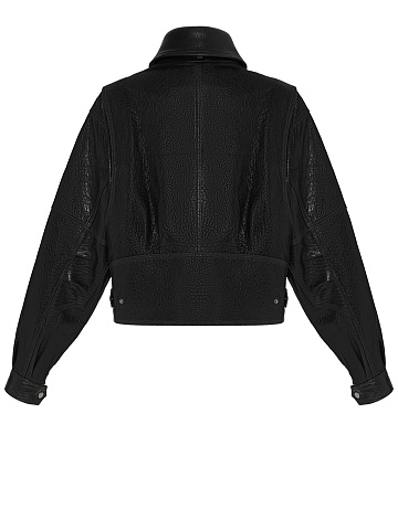 Cropped leather biker jacket, 2