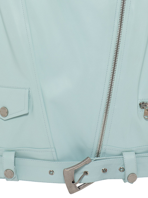 Voluminous Turquoise Biker Jacket With Spikes, 3 Voluminous Turquoise Biker Jacket With Spikes, 3