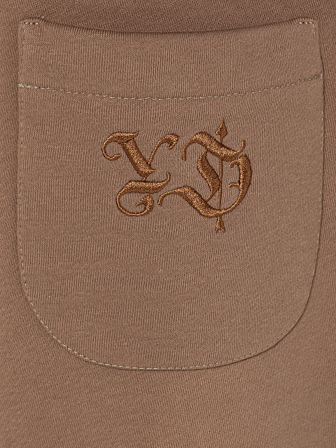 Beige knit tracksuit with Peace embroidery, 6