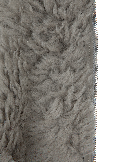 Grey Embroidered Shearling Vest, 4