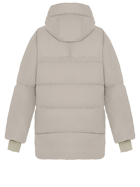 Taupe Unisex Hooded Puffer Jacket, 3 Taupe Unisex Hooded Puffer Jacket, 3